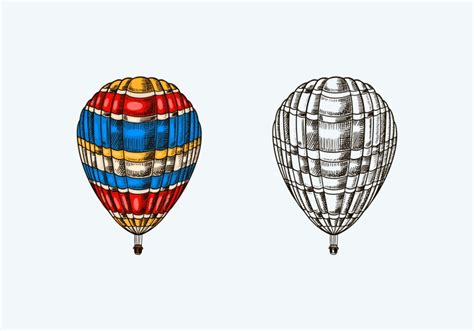 Vintage Hot Air Balloon Retro Flying Royalty Free Vector