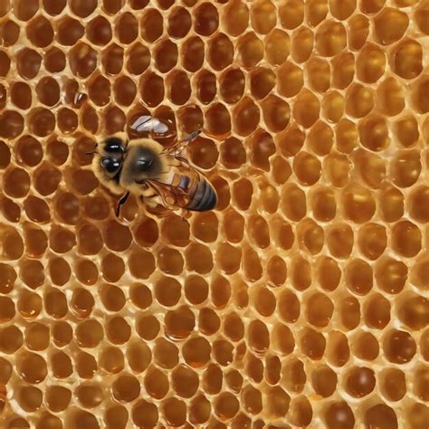 Premium Photo Fresh Honey In The Sealed Comb Frame