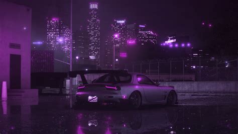 Wallpaper Perlu Untuk Kecepatan Mobil Kota Malam Mazda Rx 7 Fd