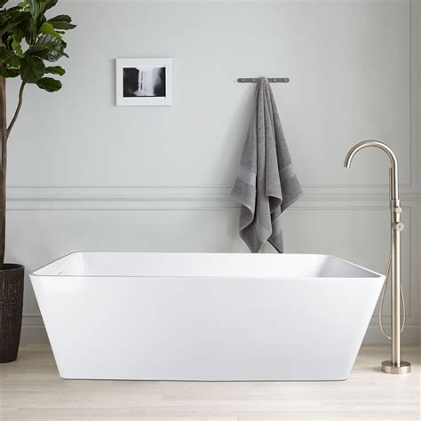 Vanity Art X Freestanding Soaking Solid Surface Resin Stone Bathtub