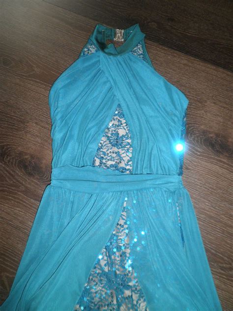 Sa Preloved Solo Tilly Teal Lace Lyrical Costume Size Sa Some Minor