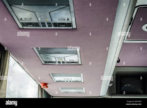 Air Conditioning And Light Panel In A Traveling Bus Stock Photo Alamy