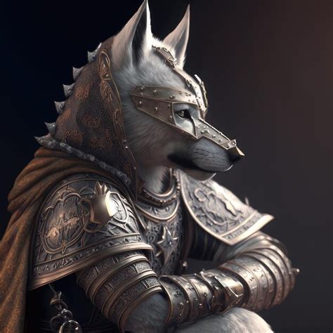 Premium Photo A Statue Of A Wolf With A Shield And A Shield