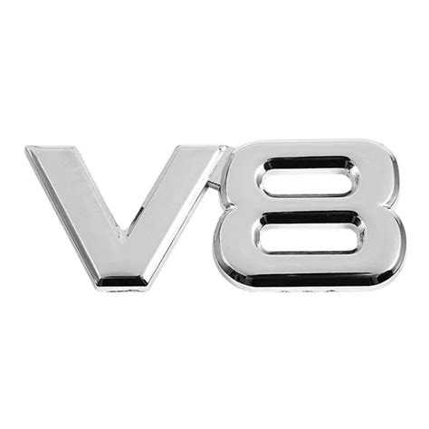 3D Silver Auto Motor V8 Car Rear Emblem Decal Badge Sticker 7 5x3 5cm