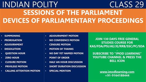 C29 Sessions Of Parliament Devices Of Parliamentary Proceedings