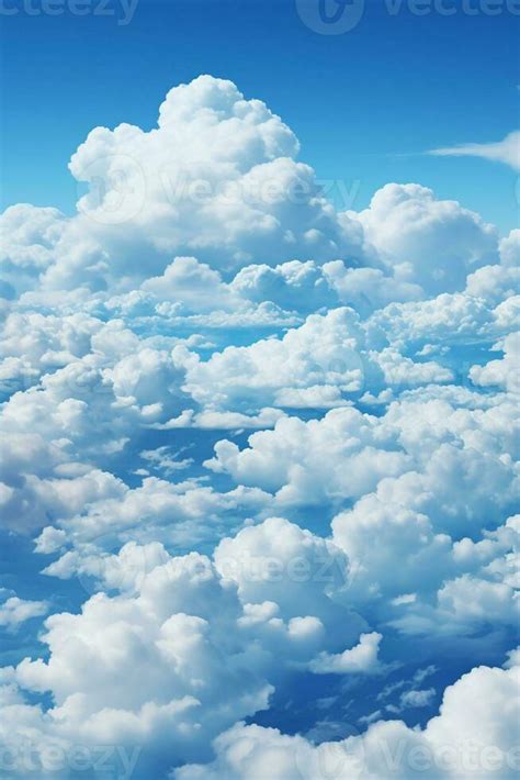 Blue Sky Above With Clouds Depth Dynamic Beautiful Sky AI Generative