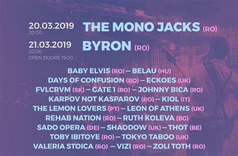 Bilete The Mono Jacks Si Byron La Mmb Showcase Festival Mar