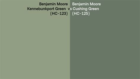 Benjamin Moore Kennebunkport Green Vs Cushing Green Side By Side Comparison