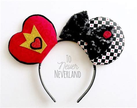 Queen Of Hearts Disney Inspired Ears Alice In Wonderland Etsy