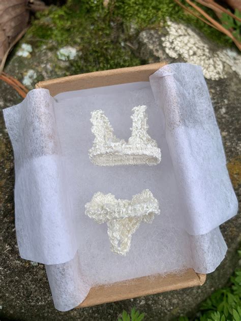 Miniature Lingerie Set Bra And Panties Dollhouse Accessories Miniature Undergarments