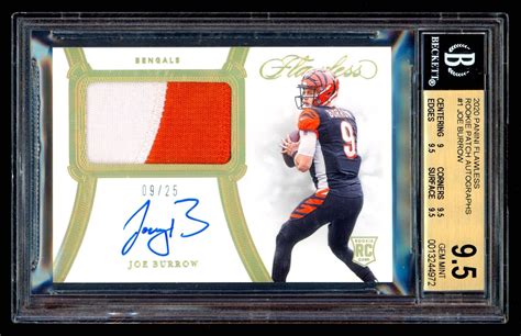 2020 Panini Flawless Rookie Patch Autographs RPA JBU Joe Burrow 25