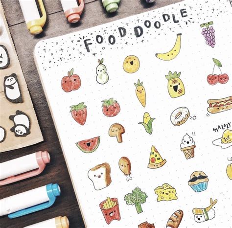 15 Easy to Draw Food Doodles for Plans and Journals