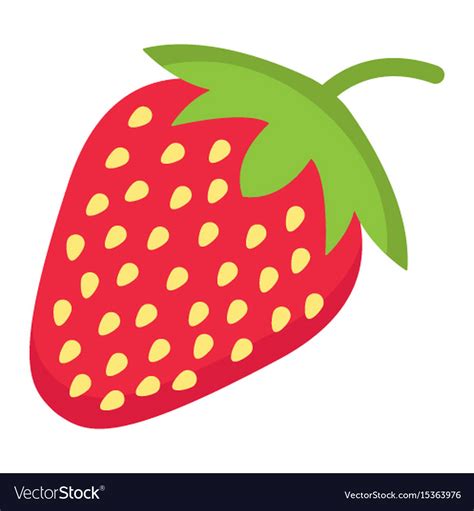 Strawberry flat icon fruit and diet Royalty Free Vector