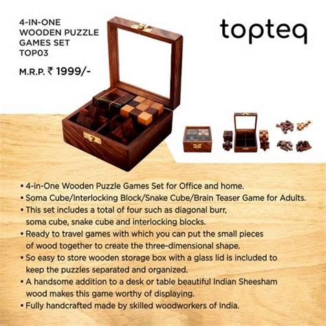 Brown Wood 4 In 1 Wooden Puzzle Games Set At Rs 750piece In Bengaluru
