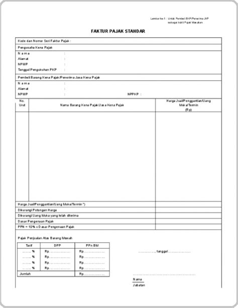 Contoh Faktur Pajak Cv 49 Koleksi Gambar