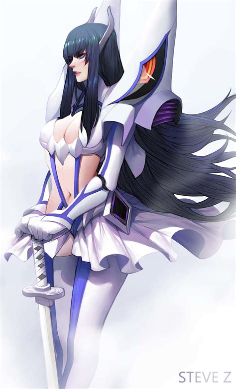 Steve Zheng Anime Girls Kill La Kill Black Hair Long Hair Fantasy