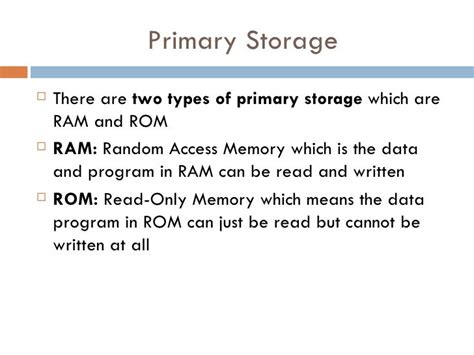 PRIMARY STORAGE