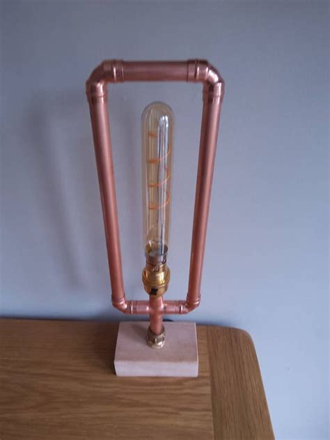 Decorative Copper Pipe Light Table Lamp Desk Bedside Etsy