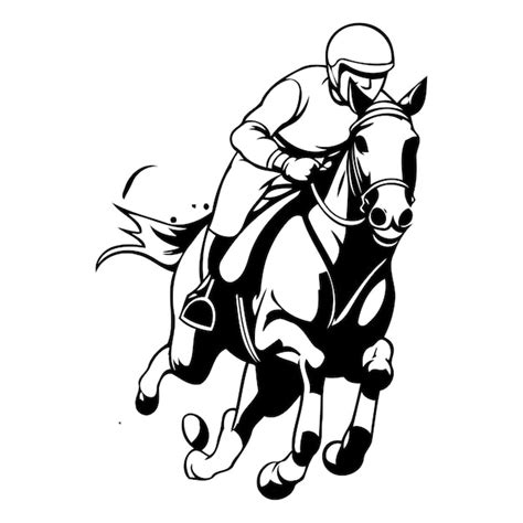 Premium Vector Horse Jockey Riding A Race Vector Illustration On