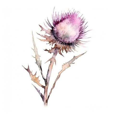 Premium Ai Image A Watercolor Painting Of A Thistle