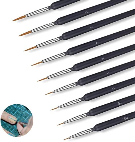 9pcs Fine Detail Paint Brushes Miniature Painting Brush Set Micro Art