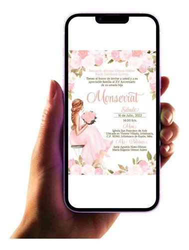 Invitaci N Digital Xv A Os Floral Rosa Imprimible En Venta En Por S Lo