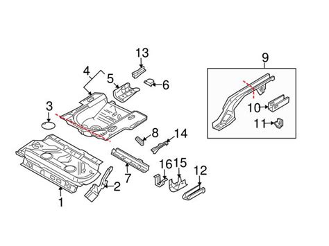 Genuine Vw Audi J Frame Rail End Right Sku Vw