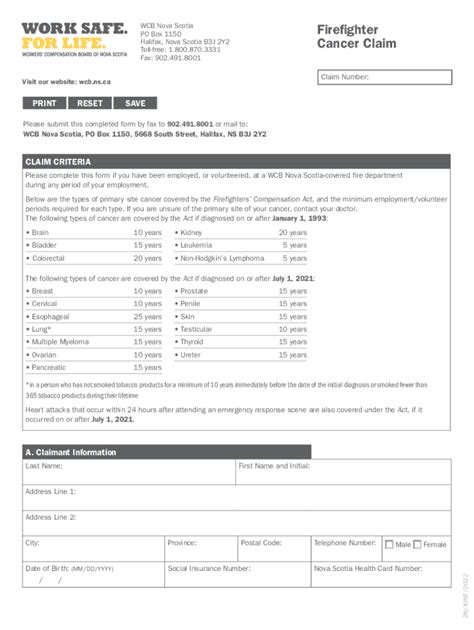 Fillable Online Access Your Claim Onlinevisit Wcb Ns Ca Fax Email Print