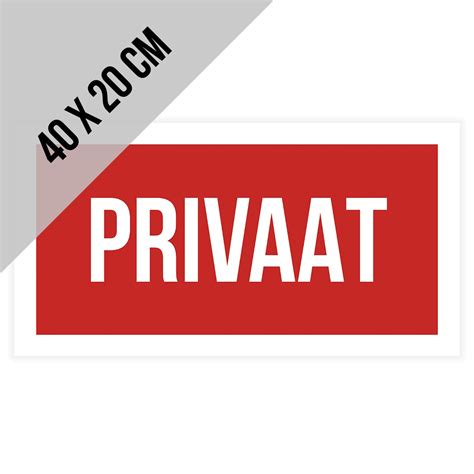 Pictogram bord Privaat 40 x 20 cm Privé domein Eigen weg