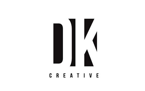 DK D K White Letter Logo Design with Black Square. 5088660 Vector Art ...