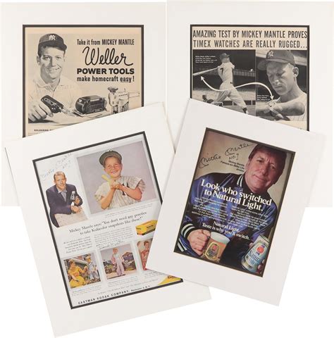 Mickey Mantle Signed Inscribed Magazine Advertisements