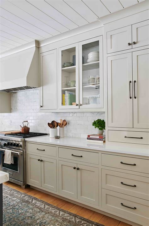 Greige Cabinets Kitchen - Gaper Kitchen Ideas