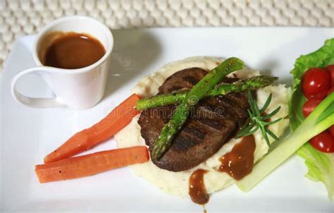 Beef Plated And With Presentation Stock Photo Image Of Steak