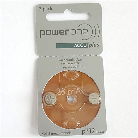 Powerone Accu Plus Size 312 Rechargeable Hearing Aid Batteries 2 Pack Ebay