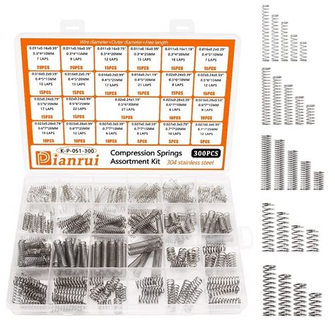 300PCS Compression Springs Assortment Kit 23 Different Sizes Mini