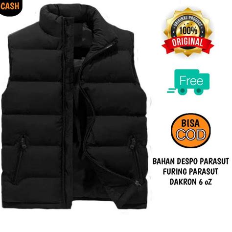 Jual Harga Termuraah Rompi Parasut Polos Pria Rompi Motor Jaket Parasut