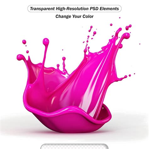 Premium PSD Pink Paint Splash Isolated On A White Transparent Background