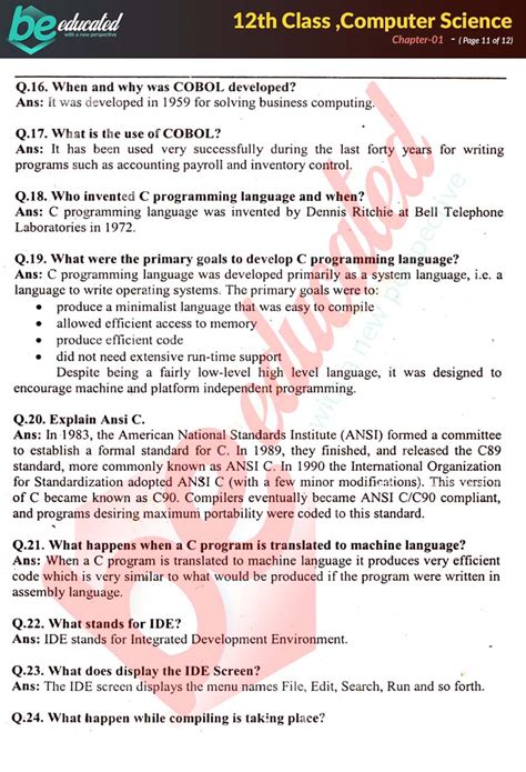 Chapter 1 Computer Science ICS Part 2 Notes Inter Part 2 Notes