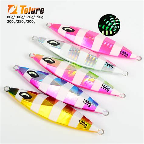 Tolure Luminous Metal Jig Lure Slow Pitch Jigging Lead Fish Iron Plate