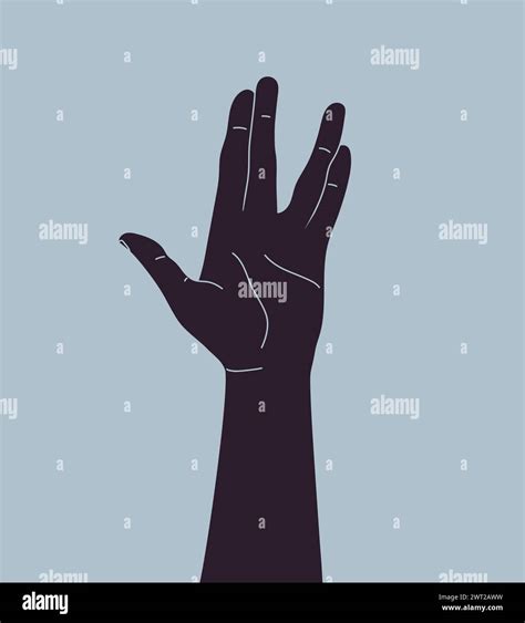 Hand Making Vulcan Salute Gesture Live Long And Prosper Hand Sign