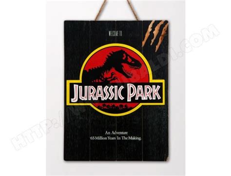 Jurassic Park Tableau En Bois Woodarts 3d Logo Jurassic Park 30 X 40 Cm Doctor Collector