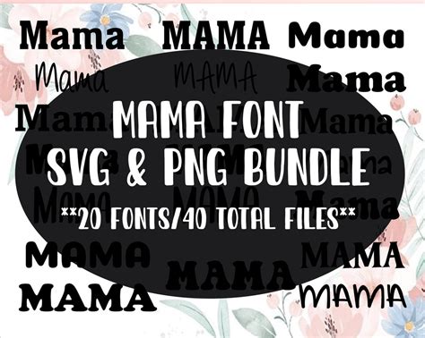 Mama Font Pack SVG PNG Mama Font Bundle Mama SVG Mama Font Pack Mama ...