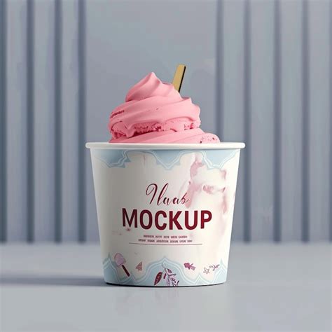 Modelo De Taza De Helado Imagen Premium Generada Con IA