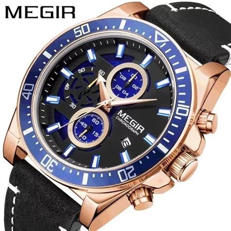 Reloj De Pulsera Luminoso De Cuarzo Megir Casual De Cuero MercadoLibre