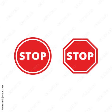 Stop sign vector icon. Octagon and circle road and traffic prohibition ...