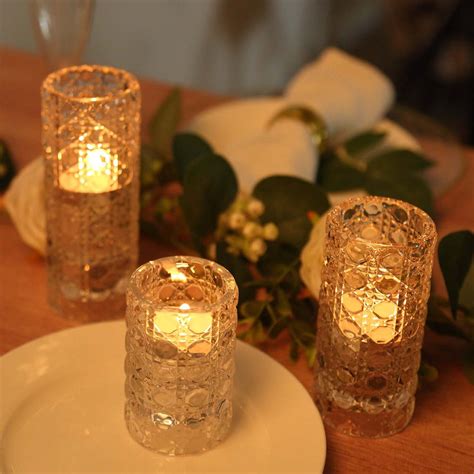 Clear Glass Taper Candle Holders Set Of 3