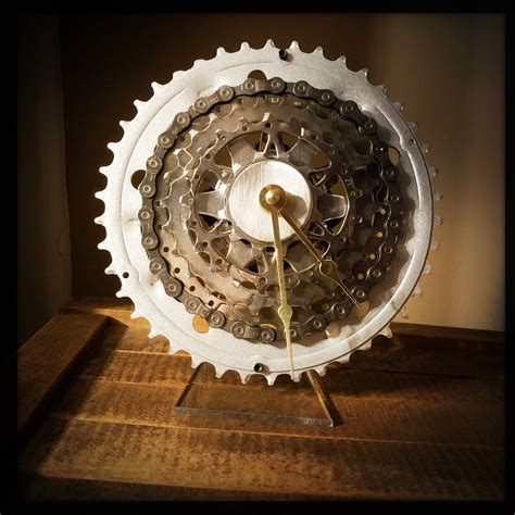 This Sweet Little Industrial Bike Parts Desk Clock Is The Perfect T