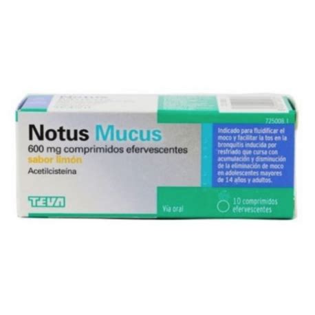 Notus Mucus Mg Comprimidos Efervencentes Sabor Limon Comprimidos