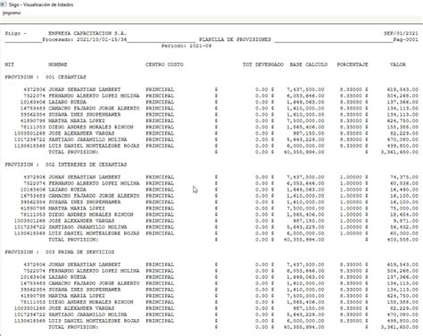 Proceso De Provisiones Nómina Pyme Portal De Clientes Siigo Software Contable Y Administrativo