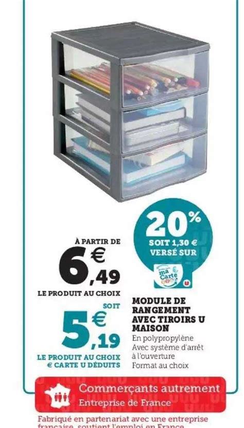 Promo Module De Rangement Avec Tiroirs U Maison Chez Hyper U